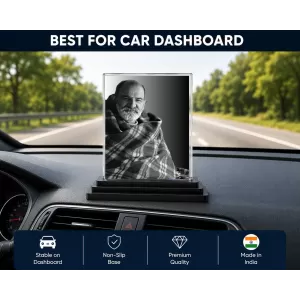 Neem Karoli Baba Acrylic Car Dashboard Showpiece | Double-Sided Neem Karoli Baba Photo Stand | 3 X 4 Inch Photo | Transparent Acrylic Frame With Black Base | Car Dashboard, Office & Table Decor (F71058) Neem Karoli Baba Acrylic Car Dashboard Showpiece | Double-Sided Neem Karoli Baba Photo Stand | 3 X 4 Inch Photo | Transparent Acrylic Frame With Black Base | Car Dashboard, Office & Table Decor (F71058)