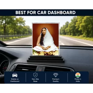 Maa Sarada Devi Acrylic Car Dashboard Showpiece | Double-Sided Maa Sarada Devi Photo Stand | 3 X 4 Inch Photo | Transparent Acrylic Frame With Black Base | Car Dashboard, Office & Table Decor (F71076) Maa Sarada Devi Acrylic Car Dashboard Showpiece | Double-Sided Maa Sarada Devi Photo Stand | 3 X 4 Inch Photo | Transparent Acrylic Frame With Black Base | Car Dashboard, Office & Table Decor (F71076)