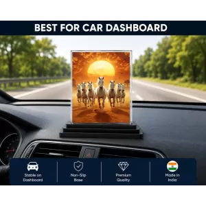 Running Horse Acrylic Car Dashboard Showpiece | Double-Sided Running Horse Photo Stand | 3 X 4 Inch Photo | Transparent Acrylic Frame With Black Base | Car Dashboard, Office & Table Decor (F72032) Running Horse Acrylic Car Dashboard Showpiece | Double-Sided Running Horse Photo Stand | 3 X 4 Inch Photo | Transparent Acrylic Frame With Black Base | Car Dashboard, Office & Table Decor (F72032)