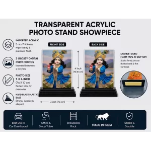 Shree Krishna Acrylic Car Dashboard Showpiece | Double-Sided Shree Krishna Photo Stand | 3 X 4 Inch Photo | Transparent Acrylic Frame With Black Base | Car Dashboard, Office & Table Decor (F72174) Shree Krishna Acrylic Car Dashboard Showpiece | Double-Sided Shree Krishna Photo Stand | 3 X 4 Inch Photo | Transparent Acrylic Frame With Black Base | Car Dashboard, Office & Table Decor (F72174)