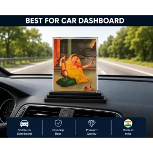 Shree Radha Acrylic Car Dashboard Showpiece | Double-Sided Shree Radha Photo Stand | 3 X 4 Inch Photo | Transparent Acrylic Frame With Black Base | Car Dashboard, Office & Table Decor (F71062) Shree Radha Acrylic Car Dashboard Showpiece | Double-Sided Shree Radha Photo Stand | 3 X 4 Inch Photo | Transparent Acrylic Frame With Black Base | Car Dashboard, Office & Table Decor (F71062)