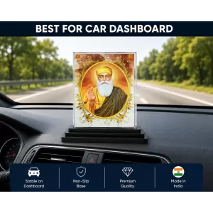 Guru Nanak Acrylic Car Dashboard Showpiece | Double-Sided Guru Nanak Photo Stand | 3 X 4 Inch Photo | Transparent Acrylic Frame With Black Base | Car Dashboard, Office & Table Decor (F71090) Guru Nanak Acrylic Car Dashboard Showpiece | Double-Sided Guru Nanak Photo Stand | 3 X 4 Inch Photo | Transparent Acrylic Frame With Black Base | Car Dashboard, Office & Table Decor (F71090)