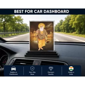 Guru Nanak Acrylic Car Dashboard Showpiece | Double-Sided Guru Nanak Photo Stand | 3 X 4 Inch Photo | Transparent Acrylic Frame With Black Base | Car Dashboard, Office & Table Decor (F71092) Guru Nanak Acrylic Car Dashboard Showpiece | Double-Sided Guru Nanak Photo Stand | 3 X 4 Inch Photo | Transparent Acrylic Frame With Black Base | Car Dashboard, Office & Table Decor (F71092)