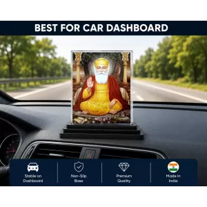 Guru Nanak Acrylic Car Dashboard Showpiece | Double-Sided Guru Nanak Photo Stand | 3 X 4 Inch Photo | Transparent Acrylic Frame With Black Base | Car Dashboard, Office & Table Decor (F71093) Guru Nanak Acrylic Car Dashboard Showpiece | Double-Sided Guru Nanak Photo Stand | 3 X 4 Inch Photo | Transparent Acrylic Frame With Black Base | Car Dashboard, Office & Table Decor (F71093)