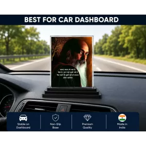 Osho Rajneesh Acrylic Car Dashboard Showpiece | Double-Sided Osho Rajneesh Photo Stand | 3 X 4 Inch Photo | Transparent Acrylic Frame With Black Base | Car Dashboard, Office & Table Decor (F71123) Osho Rajneesh Acrylic Car Dashboard Showpiece | Double-Sided Osho Rajneesh Photo Stand | 3 X 4 Inch Photo | Transparent Acrylic Frame With Black Base | Car Dashboard, Office & Table Decor (F71123)