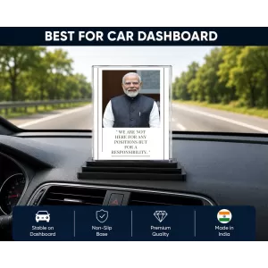 Narendra Modi Acrylic Car Dashboard Showpiece | Double-Sided Narendra Modi Photo Stand | 3 X 4 Inch Photo | Transparent Acrylic Frame With Black Base | Car Dashboard, Office & Table Decor (F71130) Narendra Modi Acrylic Car Dashboard Showpiece | Double-Sided Narendra Modi Photo Stand | 3 X 4 Inch Photo | Transparent Acrylic Frame With Black Base | Car Dashboard, Office & Table Decor (F71130)
