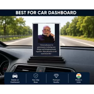 Narendra Modi Acrylic Car Dashboard Showpiece | Double-Sided Narendra Modi Photo Stand | 3 X 4 Inch Photo | Transparent Acrylic Frame With Black Base | Car Dashboard, Office & Table Decor (F71131) Narendra Modi Acrylic Car Dashboard Showpiece | Double-Sided Narendra Modi Photo Stand | 3 X 4 Inch Photo | Transparent Acrylic Frame With Black Base | Car Dashboard, Office & Table Decor (F71131)