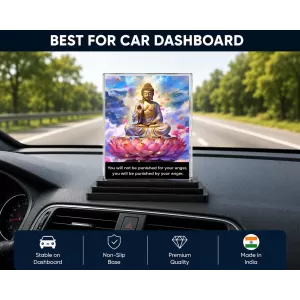 Gautama Buddha Acrylic Car Dashboard Showpiece | Double-Sided Gautama Buddha Photo Stand | 3 X 4 Inch Photo | Transparent Acrylic Frame With Black Base | Car Dashboard, Office & Table Decor (F71140) Gautama Buddha Acrylic Car Dashboard Showpiece | Double-Sided Gautama Buddha Photo Stand | 3 X 4 Inch Photo | Transparent Acrylic Frame With Black Base | Car Dashboard, Office & Table Decor (F71140)