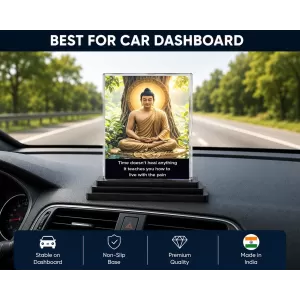 Gautama Buddha Acrylic Car Dashboard Showpiece | Double-Sided Gautama Buddha Photo Stand | 3 X 4 Inch Photo | Transparent Acrylic Frame With Black Base | Car Dashboard, Office & Table Decor (F71141) Gautama Buddha Acrylic Car Dashboard Showpiece | Double-Sided Gautama Buddha Photo Stand | 3 X 4 Inch Photo | Transparent Acrylic Frame With Black Base | Car Dashboard, Office & Table Decor (F71141)