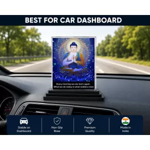 Gautama Buddha Acrylic Car Dashboard Showpiece | Double-Sided Gautama Buddha Photo Stand | 3 X 4 Inch Photo | Transparent Acrylic Frame With Black Base | Car Dashboard, Office & Table Decor (F71145) Gautama Buddha Acrylic Car Dashboard Showpiece | Double-Sided Gautama Buddha Photo Stand | 3 X 4 Inch Photo | Transparent Acrylic Frame With Black Base | Car Dashboard, Office & Table Decor (F71145)