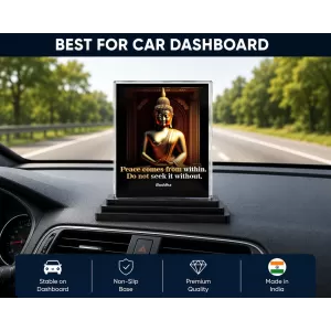 Gautama Buddha Acrylic Car Dashboard Showpiece | Double-Sided Gautama Buddha Photo Stand | 3 X 4 Inch Photo | Transparent Acrylic Frame With Black Base | Car Dashboard, Office & Table Decor (F71153) Gautama Buddha Acrylic Car Dashboard Showpiece | Double-Sided Gautama Buddha Photo Stand | 3 X 4 Inch Photo | Transparent Acrylic Frame With Black Base | Car Dashboard, Office & Table Decor (F71153)