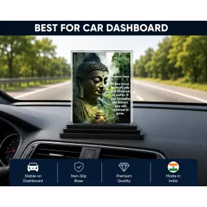 Gautama Buddha Acrylic Car Dashboard Showpiece | Double-Sided Gautama Buddha Photo Stand | 3 X 4 Inch Photo | Transparent Acrylic Frame With Black Base | Car Dashboard, Office & Table Decor (F71162) Gautama Buddha Acrylic Car Dashboard Showpiece | Double-Sided Gautama Buddha Photo Stand | 3 X 4 Inch Photo | Transparent Acrylic Frame With Black Base | Car Dashboard, Office & Table Decor (F71162)