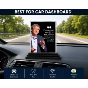 Bill Gates Acrylic Car Dashboard Showpiece | Double-Sided Bill Gates Photo Stand | 3 X 4 Inch Photo | Transparent Acrylic Frame With Black Base | Car Dashboard, Office & Table Decor (F71200) Bill Gates Acrylic Car Dashboard Showpiece | Double-Sided Bill Gates Photo Stand | 3 X 4 Inch Photo | Transparent Acrylic Frame With Black Base | Car Dashboard, Office & Table Decor (F71200)
