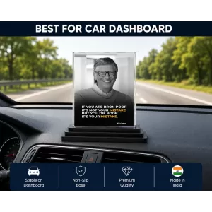 Bill Gates Acrylic Car Dashboard Showpiece | Double-Sided Bill Gates Photo Stand | 3 X 4 Inch Photo | Transparent Acrylic Frame With Black Base | Car Dashboard, Office & Table Decor (F71201) Bill Gates Acrylic Car Dashboard Showpiece | Double-Sided Bill Gates Photo Stand | 3 X 4 Inch Photo | Transparent Acrylic Frame With Black Base | Car Dashboard, Office & Table Decor (F71201)