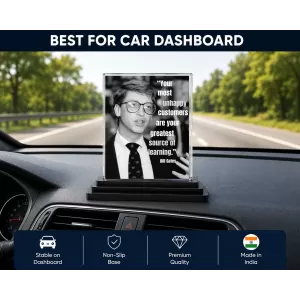 Bill Gates Acrylic Car Dashboard Showpiece | Double-Sided Bill Gates Photo Stand | 3 X 4 Inch Photo | Transparent Acrylic Frame With Black Base | Car Dashboard, Office & Table Decor (F71202) Bill Gates Acrylic Car Dashboard Showpiece | Double-Sided Bill Gates Photo Stand | 3 X 4 Inch Photo | Transparent Acrylic Frame With Black Base | Car Dashboard, Office & Table Decor (F71202)