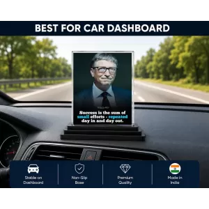 Bill Gates Acrylic Car Dashboard Showpiece | Double-Sided Bill Gates Photo Stand | 3 X 4 Inch Photo | Transparent Acrylic Frame With Black Base | Car Dashboard, Office & Table Decor (F71204) Bill Gates Acrylic Car Dashboard Showpiece | Double-Sided Bill Gates Photo Stand | 3 X 4 Inch Photo | Transparent Acrylic Frame With Black Base | Car Dashboard, Office & Table Decor (F71204)