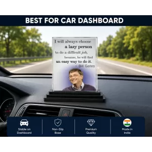 Bill Gates Acrylic Car Dashboard Showpiece | Double-Sided Bill Gates Photo Stand | 3 X 4 Inch Photo | Transparent Acrylic Frame With Black Base | Car Dashboard, Office & Table Decor (F71205) Bill Gates Acrylic Car Dashboard Showpiece | Double-Sided Bill Gates Photo Stand | 3 X 4 Inch Photo | Transparent Acrylic Frame With Black Base | Car Dashboard, Office & Table Decor (F71205)