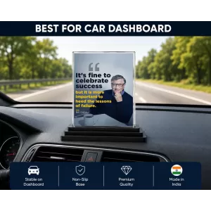 Bill Gates Acrylic Car Dashboard Showpiece | Double-Sided Bill Gates Photo Stand | 3 X 4 Inch Photo | Transparent Acrylic Frame With Black Base | Car Dashboard, Office & Table Decor (F71206) Bill Gates Acrylic Car Dashboard Showpiece | Double-Sided Bill Gates Photo Stand | 3 X 4 Inch Photo | Transparent Acrylic Frame With Black Base | Car Dashboard, Office & Table Decor (F71206)