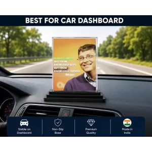 Bill Gates Acrylic Car Dashboard Showpiece | Double-Sided Bill Gates Photo Stand | 3 X 4 Inch Photo | Transparent Acrylic Frame With Black Base | Car Dashboard, Office & Table Decor (F71208) Bill Gates Acrylic Car Dashboard Showpiece | Double-Sided Bill Gates Photo Stand | 3 X 4 Inch Photo | Transparent Acrylic Frame With Black Base | Car Dashboard, Office & Table Decor (F71208)