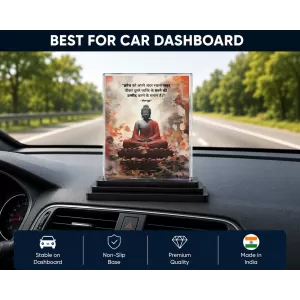 Gautama Buddha Acrylic Car Dashboard Showpiece | Double-Sided Gautama Buddha Photo Stand | 3 X 4 Inch Photo | Transparent Acrylic Frame With Black Base | Car Dashboard, Office & Table Decor (F71233) Gautama Buddha Acrylic Car Dashboard Showpiece | Double-Sided Gautama Buddha Photo Stand | 3 X 4 Inch Photo | Transparent Acrylic Frame With Black Base | Car Dashboard, Office & Table Decor (F71233)