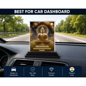 Gautama Buddha Acrylic Car Dashboard Showpiece | Double-Sided Gautama Buddha Photo Stand | 3 X 4 Inch Photo | Transparent Acrylic Frame With Black Base | Car Dashboard, Office & Table Decor (F71235) Gautama Buddha Acrylic Car Dashboard Showpiece | Double-Sided Gautama Buddha Photo Stand | 3 X 4 Inch Photo | Transparent Acrylic Frame With Black Base | Car Dashboard, Office & Table Decor (F71235)