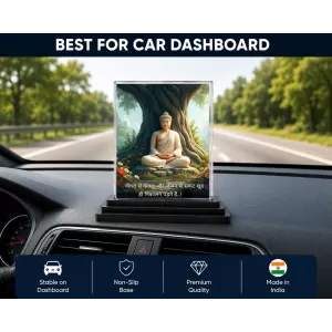 Gautama Buddha Acrylic Car Dashboard Showpiece | Double-Sided Gautama Buddha Photo Stand | 3 X 4 Inch Photo | Transparent Acrylic Frame With Black Base | Car Dashboard, Office & Table Decor (F71247) Gautama Buddha Acrylic Car Dashboard Showpiece | Double-Sided Gautama Buddha Photo Stand | 3 X 4 Inch Photo | Transparent Acrylic Frame With Black Base | Car Dashboard, Office & Table Decor (F71247)