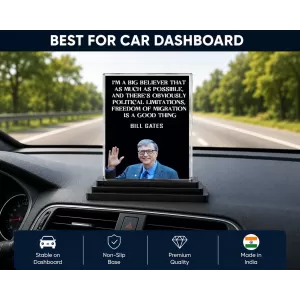 Bill Gates Acrylic Car Dashboard Showpiece | Double-Sided Bill Gates Photo Stand | 3 X 4 Inch Photo | Transparent Acrylic Frame With Black Base | Car Dashboard, Office & Table Decor (F71250) Bill Gates Acrylic Car Dashboard Showpiece | Double-Sided Bill Gates Photo Stand | 3 X 4 Inch Photo | Transparent Acrylic Frame With Black Base | Car Dashboard, Office & Table Decor (F71250)