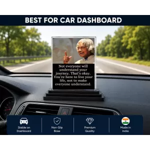 Abdul Kalam Acrylic Car Dashboard Showpiece | Double-Sided Abdul Kalam Photo Stand | 3 X 4 Inch Photo | Transparent Acrylic Frame With Black Base | Car Dashboard, Office & Table Decor (F71251) Abdul Kalam Acrylic Car Dashboard Showpiece | Double-Sided Abdul Kalam Photo Stand | 3 X 4 Inch Photo | Transparent Acrylic Frame With Black Base | Car Dashboard, Office & Table Decor (F71251)