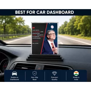 Bill Gates Acrylic Car Dashboard Showpiece | Double-Sided Bill Gates Photo Stand | 3 X 4 Inch Photo | Transparent Acrylic Frame With Black Base | Car Dashboard, Office & Table Decor (F71252) Bill Gates Acrylic Car Dashboard Showpiece | Double-Sided Bill Gates Photo Stand | 3 X 4 Inch Photo | Transparent Acrylic Frame With Black Base | Car Dashboard, Office & Table Decor (F71252)