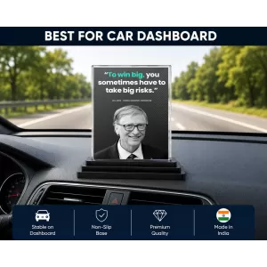 Bill Gates Acrylic Car Dashboard Showpiece | Double-Sided Bill Gates Photo Stand | 3 X 4 Inch Photo | Transparent Acrylic Frame With Black Base | Car Dashboard, Office & Table Decor (F71254) Bill Gates Acrylic Car Dashboard Showpiece | Double-Sided Bill Gates Photo Stand | 3 X 4 Inch Photo | Transparent Acrylic Frame With Black Base | Car Dashboard, Office & Table Decor (F71254)