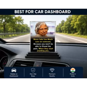 Abdul Kalam Acrylic Car Dashboard Showpiece | Double-Sided Abdul Kalam Photo Stand | 3 X 4 Inch Photo | Transparent Acrylic Frame With Black Base | Car Dashboard, Office & Table Decor (F71257) Abdul Kalam Acrylic Car Dashboard Showpiece | Double-Sided Abdul Kalam Photo Stand | 3 X 4 Inch Photo | Transparent Acrylic Frame With Black Base | Car Dashboard, Office & Table Decor (F71257)