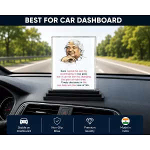 Abdul Kalam Acrylic Car Dashboard Showpiece | Double-Sided Abdul Kalam Photo Stand | 3 X 4 Inch Photo | Transparent Acrylic Frame With Black Base | Car Dashboard, Office & Table Decor (F71258) Abdul Kalam Acrylic Car Dashboard Showpiece | Double-Sided Abdul Kalam Photo Stand | 3 X 4 Inch Photo | Transparent Acrylic Frame With Black Base | Car Dashboard, Office & Table Decor (F71258)