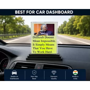 Abdul Kalam Acrylic Car Dashboard Showpiece | Double-Sided Abdul Kalam Photo Stand | 3 X 4 Inch Photo | Transparent Acrylic Frame With Black Base | Car Dashboard, Office & Table Decor (F71260) Abdul Kalam Acrylic Car Dashboard Showpiece | Double-Sided Abdul Kalam Photo Stand | 3 X 4 Inch Photo | Transparent Acrylic Frame With Black Base | Car Dashboard, Office & Table Decor (F71260)