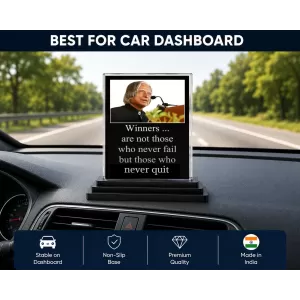 Abdul Kalam Acrylic Car Dashboard Showpiece | Double-Sided Abdul Kalam Photo Stand | 3 X 4 Inch Photo | Transparent Acrylic Frame With Black Base | Car Dashboard, Office & Table Decor (F71261) Abdul Kalam Acrylic Car Dashboard Showpiece | Double-Sided Abdul Kalam Photo Stand | 3 X 4 Inch Photo | Transparent Acrylic Frame With Black Base | Car Dashboard, Office & Table Decor (F71261)