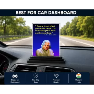 A. P. J. Abdul Kalam Acrylic Car Dashboard Showpiece | Double-Sided A. P. J. Abdul Kalam Photo Stand | 3 X 4 Inch Photo | Transparent Acrylic Frame With Black Base | Car Dashboard, Office & Table Decor (F71264) A. P. J. Abdul Kalam Acrylic Car Dashboard Showpiece | Double-Sided A. P. J. Abdul Kalam Photo Stand | 3 X 4 Inch Photo | Transparent Acrylic Frame With Black Base | Car Dashboard, Office & Table Decor (F71264)