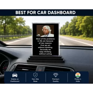 Abdul Kalam Acrylic Car Dashboard Showpiece | Double-Sided Abdul Kalam Photo Stand | 3 X 4 Inch Photo | Transparent Acrylic Frame With Black Base | Car Dashboard, Office & Table Decor (F71266) Abdul Kalam Acrylic Car Dashboard Showpiece | Double-Sided Abdul Kalam Photo Stand | 3 X 4 Inch Photo | Transparent Acrylic Frame With Black Base | Car Dashboard, Office & Table Decor (F71266)