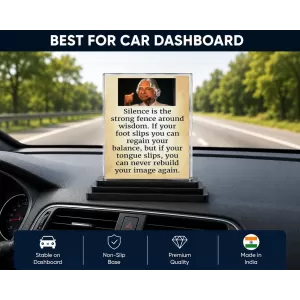 Abdul Kalam Acrylic Car Dashboard Showpiece | Double-Sided Abdul Kalam Photo Stand | 3 X 4 Inch Photo | Transparent Acrylic Frame With Black Base | Car Dashboard, Office & Table Decor (F71267)