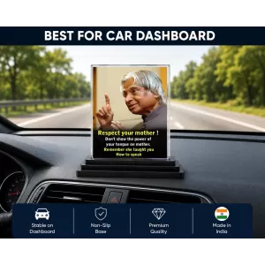 Abdul Kalam Acrylic Car Dashboard Showpiece | Double-Sided Abdul Kalam Photo Stand | 3 X 4 Inch Photo | Transparent Acrylic Frame With Black Base | Car Dashboard, Office & Table Decor (F71272) Abdul Kalam Acrylic Car Dashboard Showpiece | Double-Sided Abdul Kalam Photo Stand | 3 X 4 Inch Photo | Transparent Acrylic Frame With Black Base | Car Dashboard, Office & Table Decor (F71272)