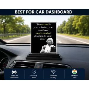 Abdul Kalam Acrylic Car Dashboard Showpiece | Double-Sided Abdul Kalam Photo Stand | 3 X 4 Inch Photo | Transparent Acrylic Frame With Black Base | Car Dashboard, Office & Table Decor (F71279)