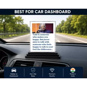 Abdul Kalam Acrylic Car Dashboard Showpiece | Double-Sided Abdul Kalam Photo Stand | 3 X 4 Inch Photo | Transparent Acrylic Frame With Black Base | Car Dashboard, Office & Table Decor (F71281) Abdul Kalam Acrylic Car Dashboard Showpiece | Double-Sided Abdul Kalam Photo Stand | 3 X 4 Inch Photo | Transparent Acrylic Frame With Black Base | Car Dashboard, Office & Table Decor (F71281)