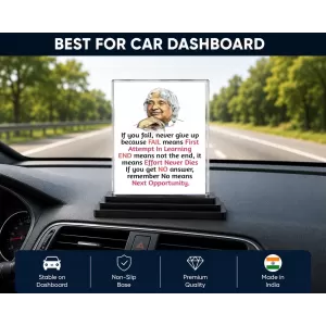 Abdul Kalam Acrylic Car Dashboard Showpiece | Double-Sided Abdul Kalam Photo Stand | 3 X 4 Inch Photo | Transparent Acrylic Frame With Black Base | Car Dashboard, Office & Table Decor (F71283) Abdul Kalam Acrylic Car Dashboard Showpiece | Double-Sided Abdul Kalam Photo Stand | 3 X 4 Inch Photo | Transparent Acrylic Frame With Black Base | Car Dashboard, Office & Table Decor (F71283)
