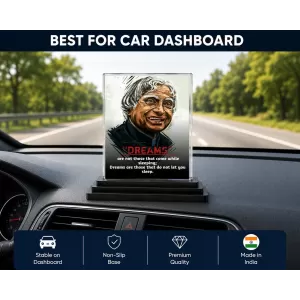 Abdul Kalam Acrylic Car Dashboard Showpiece | Double-Sided Abdul Kalam Photo Stand | 3 X 4 Inch Photo | Transparent Acrylic Frame With Black Base | Car Dashboard, Office & Table Decor (F71288) Abdul Kalam Acrylic Car Dashboard Showpiece | Double-Sided Abdul Kalam Photo Stand | 3 X 4 Inch Photo | Transparent Acrylic Frame With Black Base | Car Dashboard, Office & Table Decor (F71288)