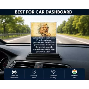 Abdul Kalam Acrylic Car Dashboard Showpiece | Double-Sided Abdul Kalam Photo Stand | 3 X 4 Inch Photo | Transparent Acrylic Frame With Black Base | Car Dashboard, Office & Table Decor (F71289) Abdul Kalam Acrylic Car Dashboard Showpiece | Double-Sided Abdul Kalam Photo Stand | 3 X 4 Inch Photo | Transparent Acrylic Frame With Black Base | Car Dashboard, Office & Table Decor (F71289)