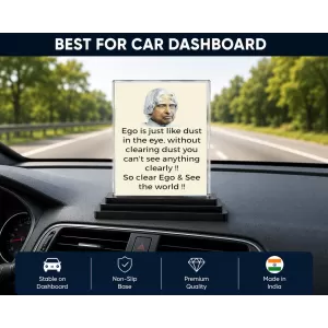 Abdul Kalam Acrylic Car Dashboard Showpiece | Double-Sided Abdul Kalam Photo Stand | 3 X 4 Inch Photo | Transparent Acrylic Frame With Black Base | Car Dashboard, Office & Table Decor (F71291) Abdul Kalam Acrylic Car Dashboard Showpiece | Double-Sided Abdul Kalam Photo Stand | 3 X 4 Inch Photo | Transparent Acrylic Frame With Black Base | Car Dashboard, Office & Table Decor (F71291)