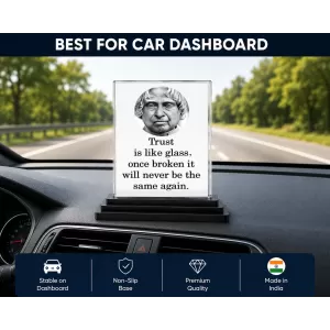 Abdul Kalam Acrylic Car Dashboard Showpiece | Double-Sided Abdul Kalam Photo Stand | 3 X 4 Inch Photo | Transparent Acrylic Frame With Black Base | Car Dashboard, Office & Table Decor (F71292) Abdul Kalam Acrylic Car Dashboard Showpiece | Double-Sided Abdul Kalam Photo Stand | 3 X 4 Inch Photo | Transparent Acrylic Frame With Black Base | Car Dashboard, Office & Table Decor (F71292)