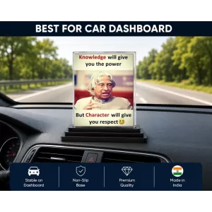 Abdul Kalam Acrylic Car Dashboard Showpiece | Double-Sided Abdul Kalam Photo Stand | 3 X 4 Inch Photo | Transparent Acrylic Frame With Black Base | Car Dashboard, Office & Table Decor (F71295) Abdul Kalam Acrylic Car Dashboard Showpiece | Double-Sided Abdul Kalam Photo Stand | 3 X 4 Inch Photo | Transparent Acrylic Frame With Black Base | Car Dashboard, Office & Table Decor (F71295)