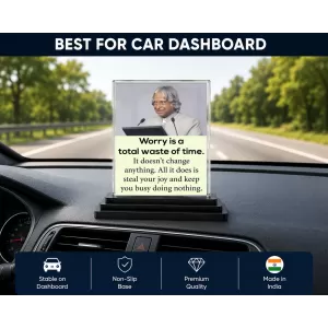 Abdul Kalam Acrylic Car Dashboard Showpiece | Double-Sided Abdul Kalam Photo Stand | 3 X 4 Inch Photo | Transparent Acrylic Frame With Black Base | Car Dashboard, Office & Table Decor (F71298) Abdul Kalam Acrylic Car Dashboard Showpiece | Double-Sided Abdul Kalam Photo Stand | 3 X 4 Inch Photo | Transparent Acrylic Frame With Black Base | Car Dashboard, Office & Table Decor (F71298)