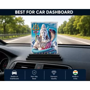 Lord Shiva Acrylic Car Dashboard Showpiece | Double-Sided Lord Shiva Photo Stand | 3 X 4 Inch Photo | Transparent Acrylic Frame With Black Base | Car Dashboard, Office & Table Decor (F71357) Lord Shiva Acrylic Car Dashboard Showpiece | Double-Sided Lord Shiva Photo Stand | 3 X 4 Inch Photo | Transparent Acrylic Frame With Black Base | Car Dashboard, Office & Table Decor (F71357)