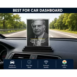 Shree Ratan Tata Acrylic Car Dashboard Showpiece | Double-Sided Shree Ratan Tata Photo Stand | 3 X 4 Inch Photo | Transparent Acrylic Frame With Black Base | Car Dashboard, Office & Table Decor (F71547) Shree Ratan Tata Acrylic Car Dashboard Showpiece | Double-Sided Shree Ratan Tata Photo Stand | 3 X 4 Inch Photo | Transparent Acrylic Frame With Black Base | Car Dashboard, Office & Table Decor (F71547)