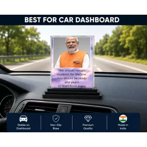 Narendra Modi Acrylic Car Dashboard Showpiece | Double-Sided Narendra Modi Photo Stand | 3 X 4 Inch Photo | Transparent Acrylic Frame With Black Base | Car Dashboard, Office & Table Decor (F71554) Narendra Modi Acrylic Car Dashboard Showpiece | Double-Sided Narendra Modi Photo Stand | 3 X 4 Inch Photo | Transparent Acrylic Frame With Black Base | Car Dashboard, Office & Table Decor (F71554)